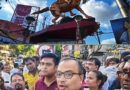 শ্যামবাজারে তৃণমূলের বিক্ষোভ,নেতৃত্বে কুণাল ঘোষ!