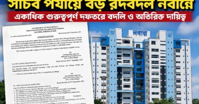 কৃষি থেকে অর্থ—নবান্নে সচিব পর্যায়ে বড় রদবদল