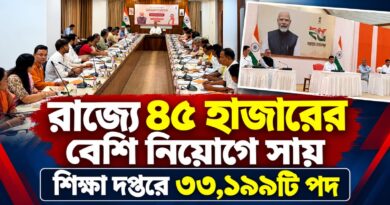 শিক্ষক,পুলিশ ও পঞ্চায়েতে নিয়োগের উদ্যোগ,রাজ্যে ৪৫ হাজারের বেশি সরকারি পদে অনুমোদন মন্ত্রিসভার